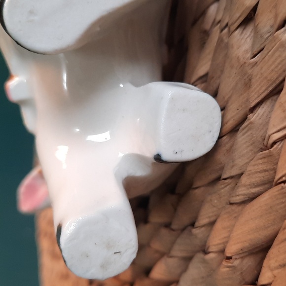 Vintage Hand Painted Ceramic Burro Donkey Pulling Cart Planter/Figurine - Picture 10 of 11